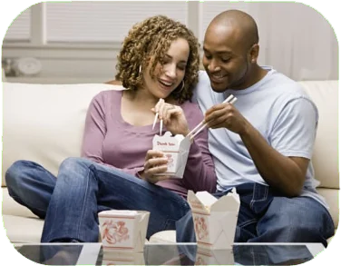couple eating together