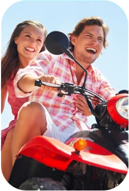 couple on quadbike