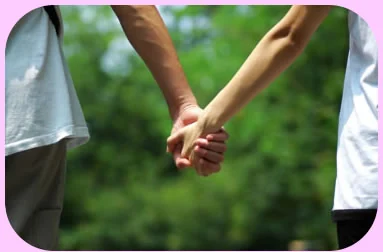 lovers holding hands